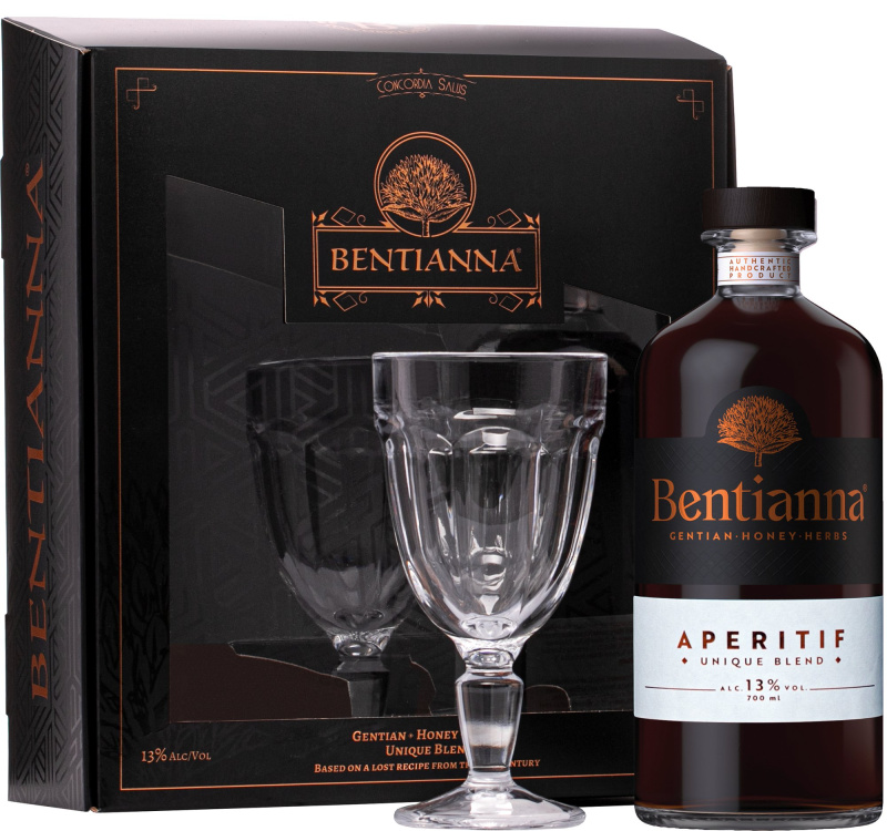 Bentianna Aperitif + sklenice 13% 0,7l (darčekové balenie 1 pohár)