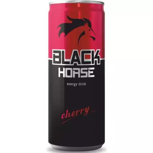 Black Horse ener. nápoj cherry plech 250ML