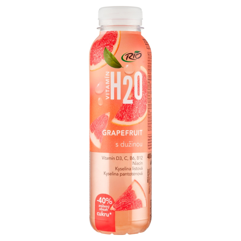 Rio H2O - pramenita voda s ovocnou dužinou - grapefruit, 400 ml