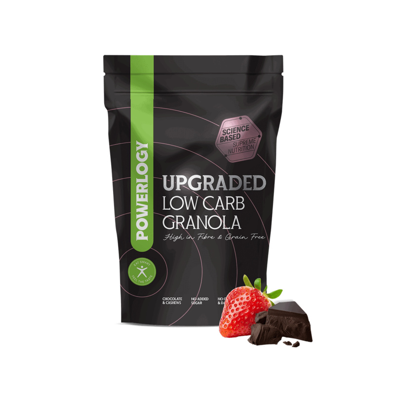 Powerlogy Upgraded low carb granola čokoláda a jahoda