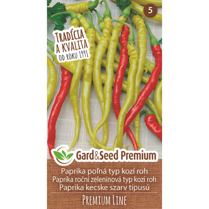 GardenSeed Premium Semínka Paprika roční zeleninová typ kozí roh PREMIUM