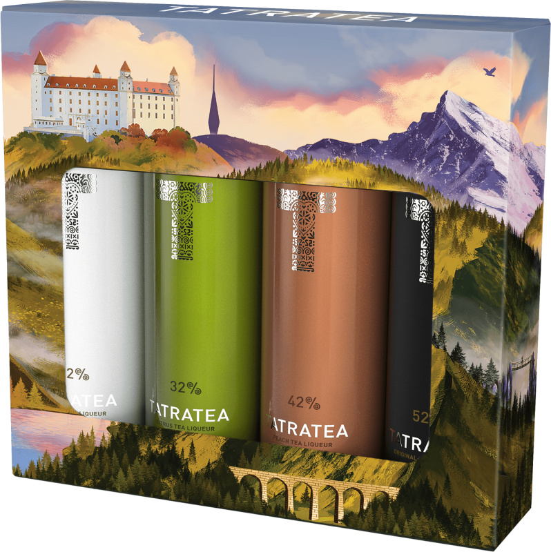 Tatratea Mini Set Slovakia 37% 0,16l (dárkové balení kazeta)