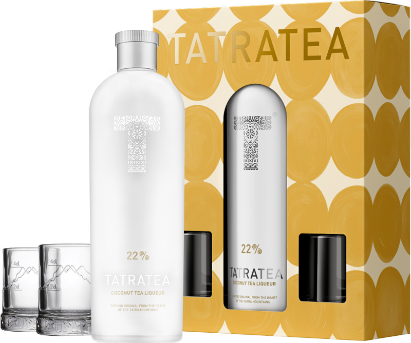 Tatratea Coconut + 2 sklenice 22% 0,7l (darčekové balenie 2 poháre)