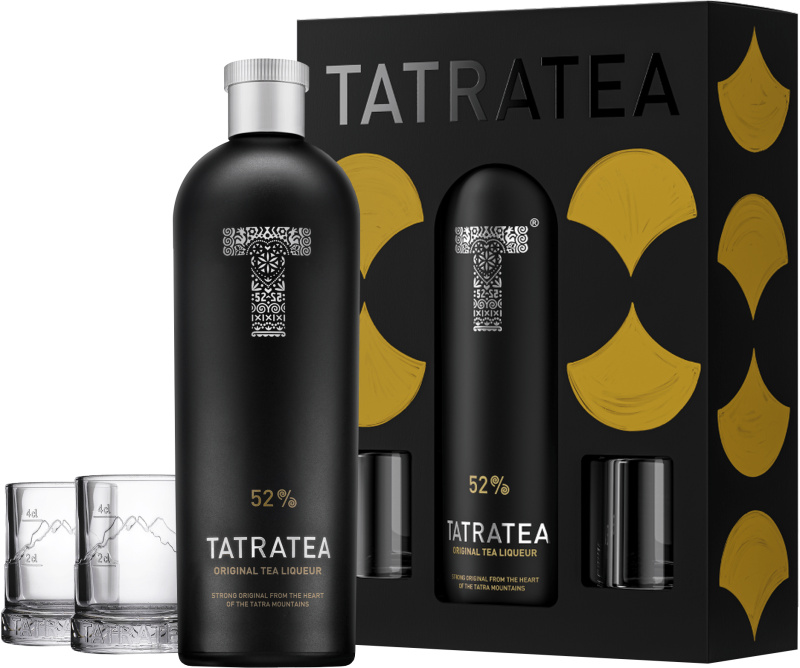 Tatratea Original + 2 sklenice 52% 0,7l (darčekové balenie 2 poháre)