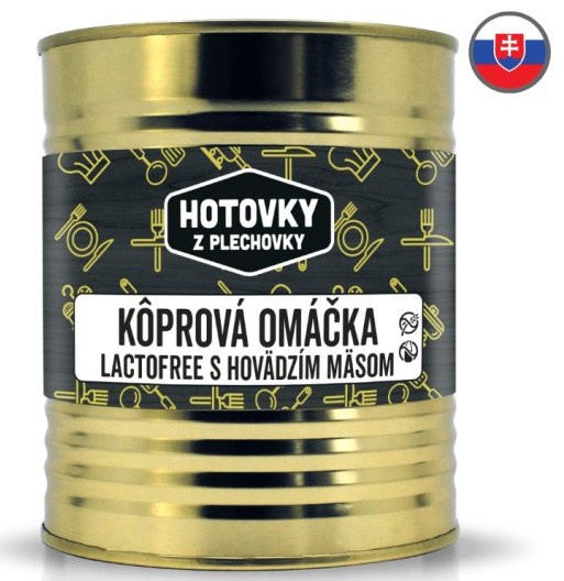 HOTOVKY Z PLECHOVKY Koprová omáčka s hovězím masem, bez lepku a mléka Varianta: 800 g