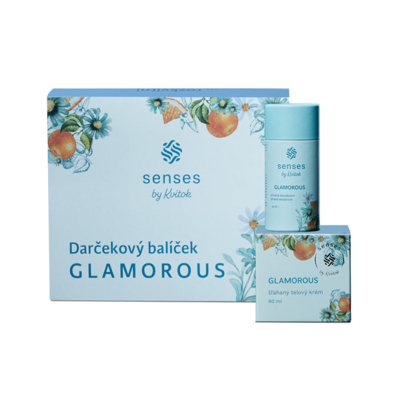Kvitok Senses Dárková sada Glamorous - šlehané máslo a tuhý deodorant
