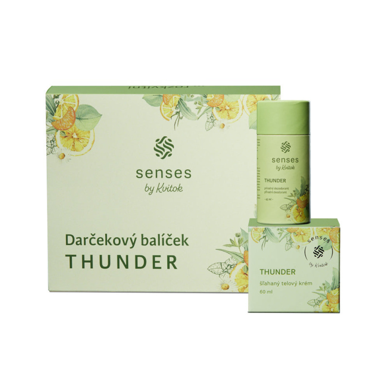 Kvitok Senses Dárková sada Thunder šlehané máslo a tuhý deodorant