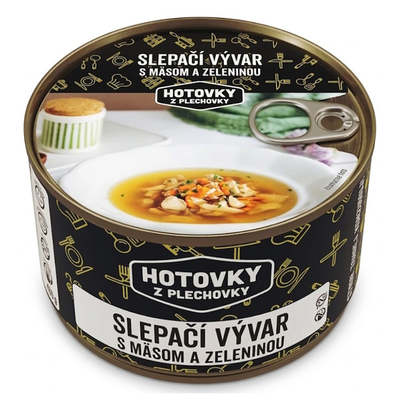 HOTOVKY Z PLECHOVKY Slepičí vývar s masem a zeleninou 1200 ml