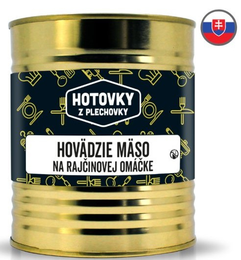 HOTOVKY Z PLECHOVKY Hovězí maso v rajské omáčce Varianta: 800 g