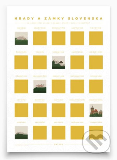 Stierací plagát TOP 25 hradov a zámkov