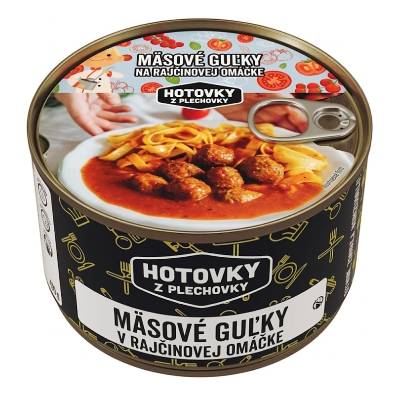 HOTOVKY Z PLECHOVKY Masové koule v rajské omáčce 800 ml