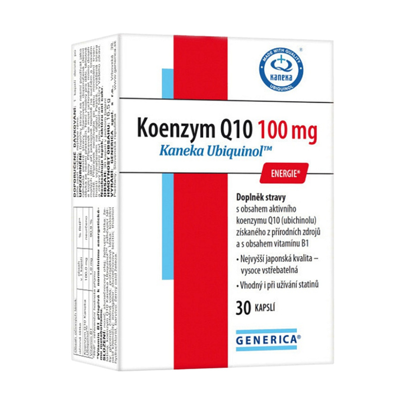 Generica Koenzym Q10 100 mg Kaneka Ubiquinol 30 kapslí