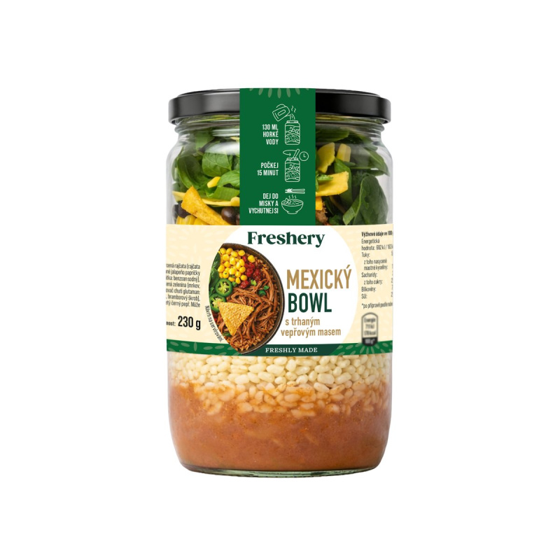 Freshery Mexický bowl s trhaným vepřovým masem