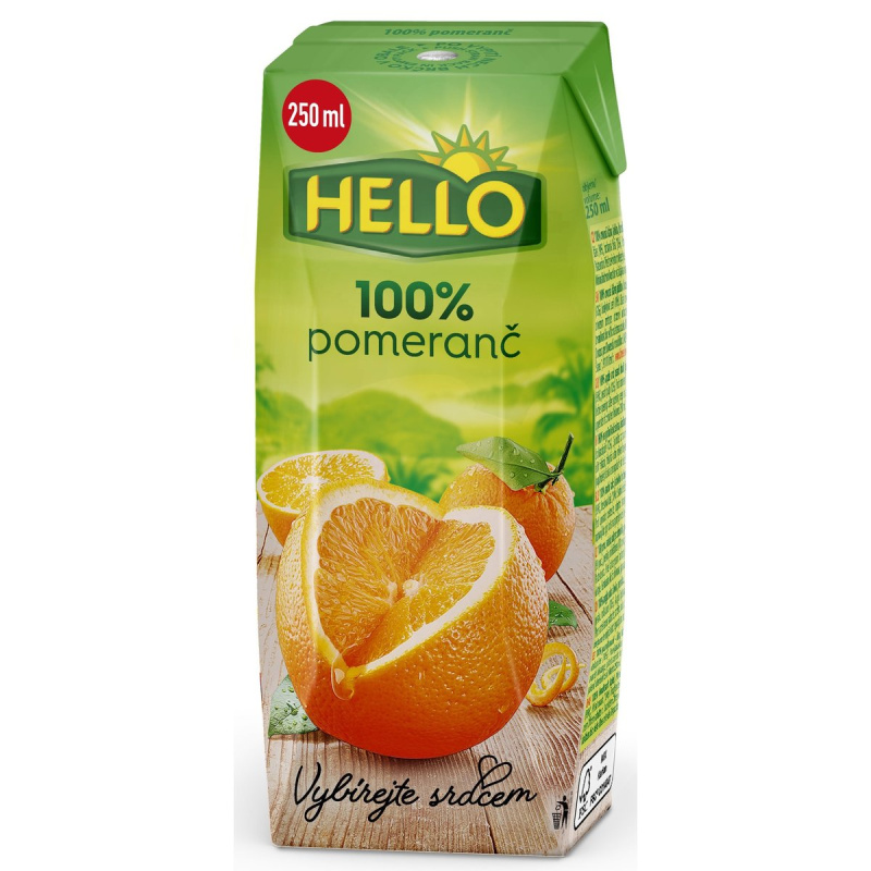 Hello 100% pomeranč 250 ml