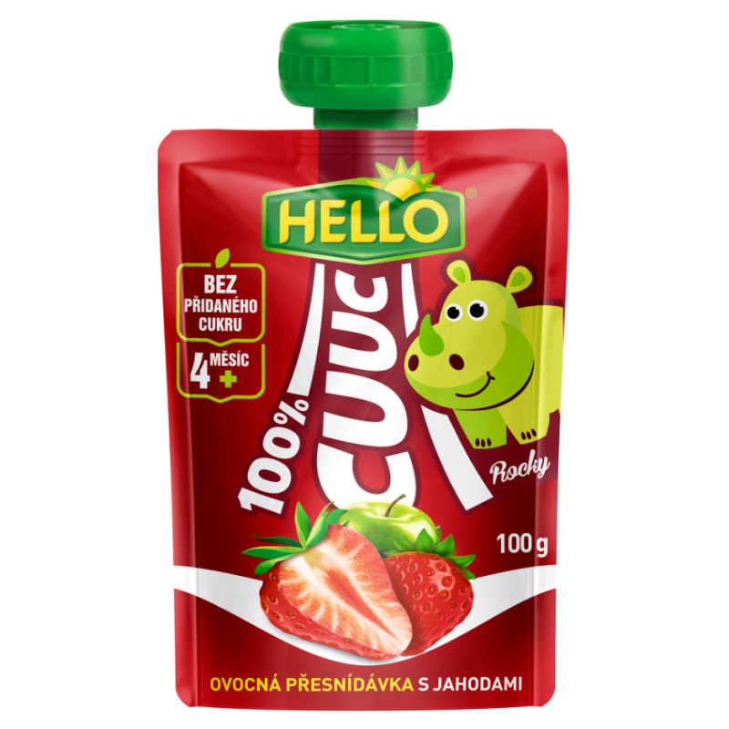 Hello Cuuc 100% ovocná přesnídávka s jahodami kapsička