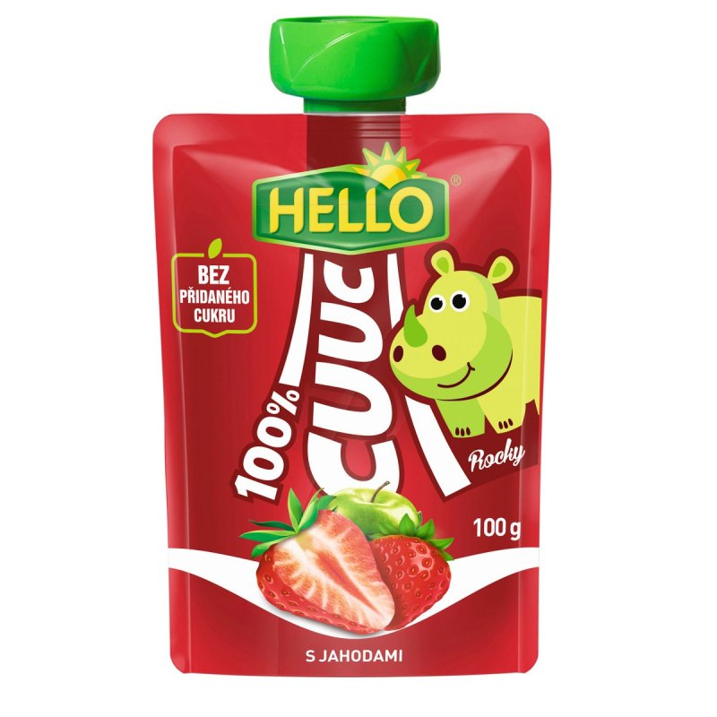 Hello Cuuc 100% ovocná přesnídávka s jahodami kapsička
