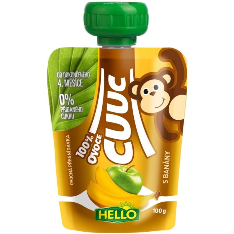 HELLO Cuuc kapsička s banány 100 g x 12 kusů