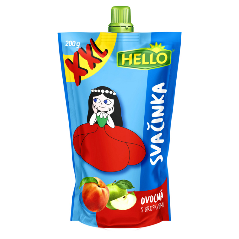 Hello Ovocná svačinka XXL s broskvemi kapsička
