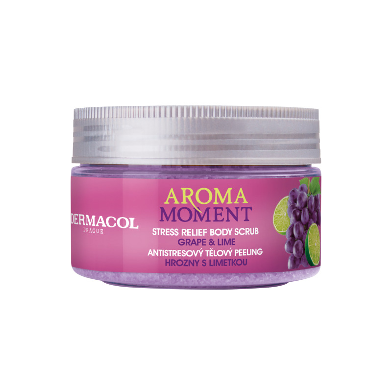 Dermacol Antistresový tělový peeling Aroma Moment Hrozny s limetkou 200 g