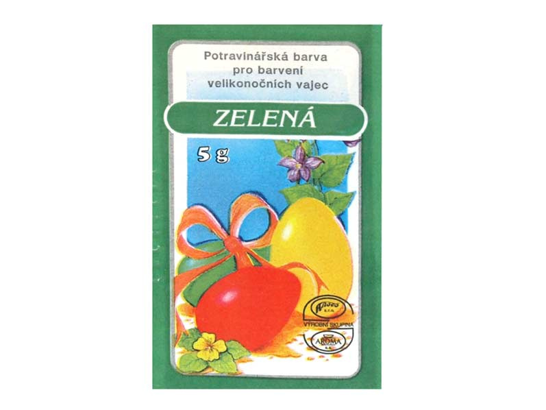 Barva na velikonoční vejce, zelená, 5 g