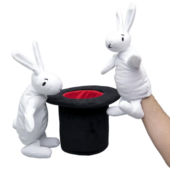 Moravská ústředna maňásci králíci z klobouku Bob a Bobek