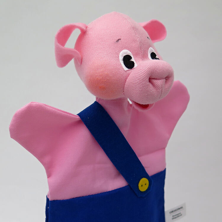 Moravská ústředna maňásek prasátko modré 26 cm