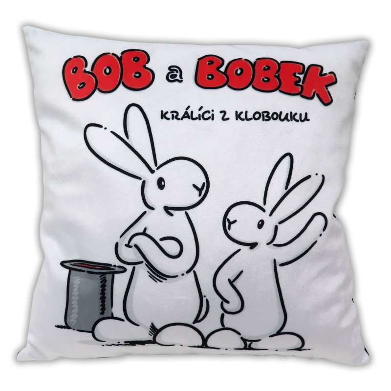 Moravská ústředna Polštář 30x30cm, Bob&Bobek, bílý