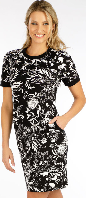 Dámské bavlněné šaty LITEX s krátkým rukávem černé Velikost: L