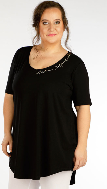 Dámská tunika LITEX s krátkým rukávem černá Barva: černá, Velikost: XXXL