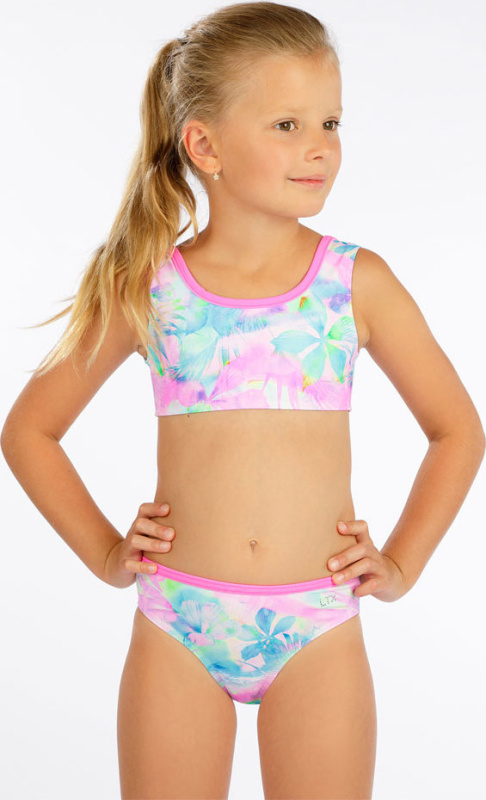 Dívčí plavky kalhotky LITEX středně vysoké růžové Velikost: 116