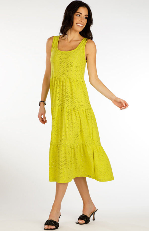 Dámské šaty LITEX bez rukávu žluté Barva: žlutozelená, Velikost: M