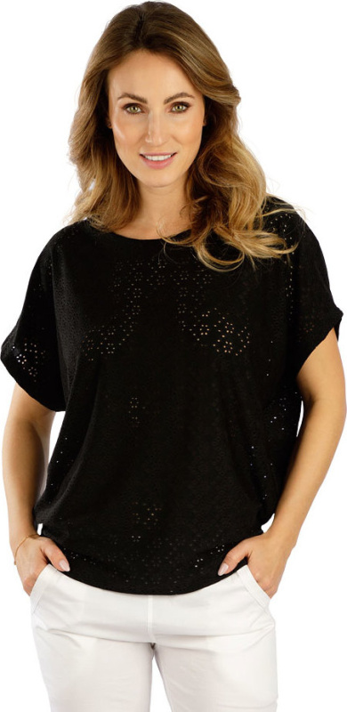 Dámské triko LITEX s krátkým rukávem černé Barva: černá, Velikost: XXL