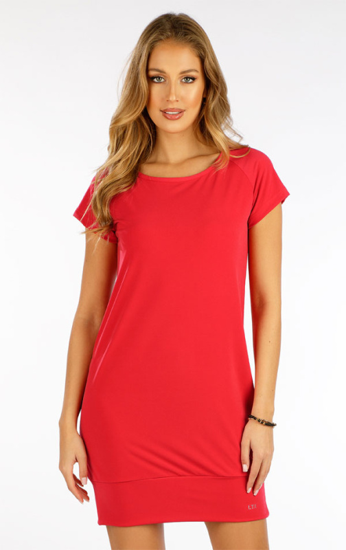 Dámské šaty LITEX s krátkým rukávem červené Barva: červená, Velikost: XL