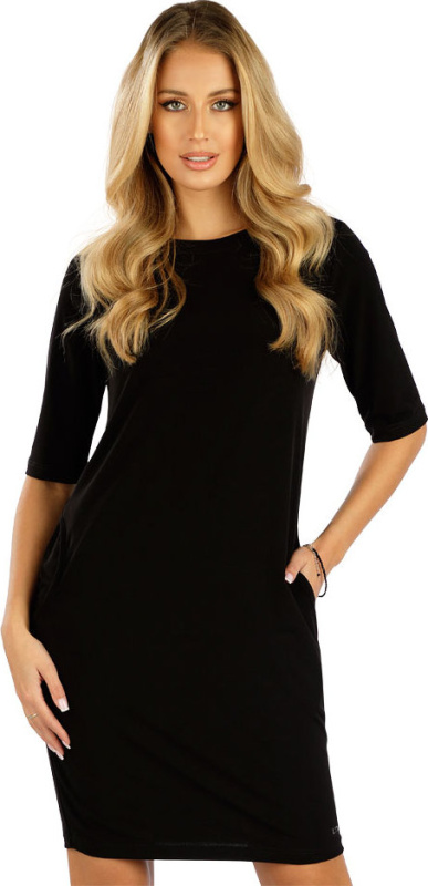 Dámské šaty LITEX s krátkým rukávem černé Barva: černá, Velikost: M