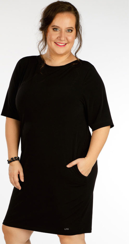 Dámské šaty LITEX s krátkým rukávem černé Barva: černá, Velikost: XL