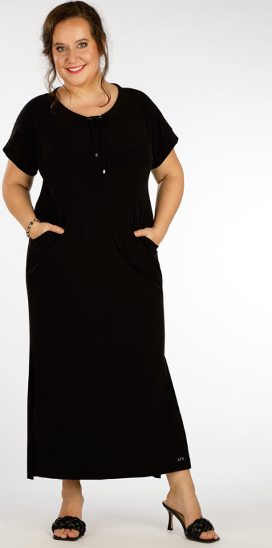 Dámské šaty LITEX s krátkým rukávem černé Barva: černá, Velikost: XXL