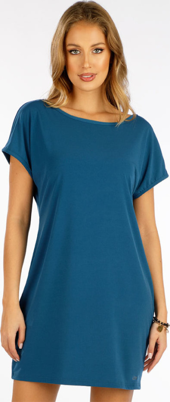 Dámská tunika LITEX s krátkým rukávem modré Barva: tm. petrol, Velikost: S