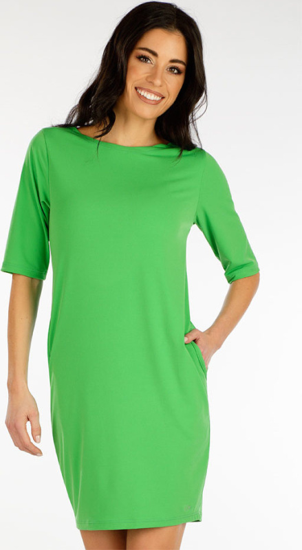 Dámské šaty LITEX s krátkým rukávem zelené Barva: 621, Velikost: L