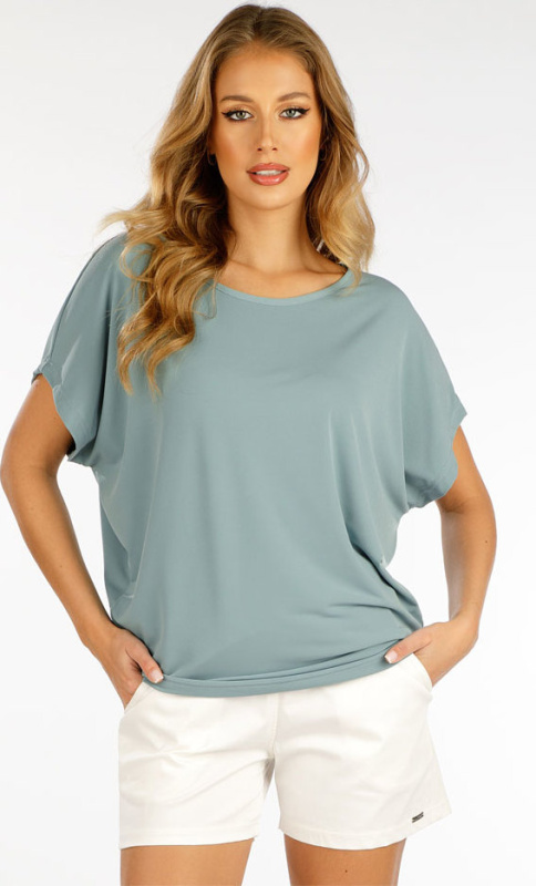 Dámské triko LITEX s krátkým rukávem šedé Barva: šedozelená, Velikost: M