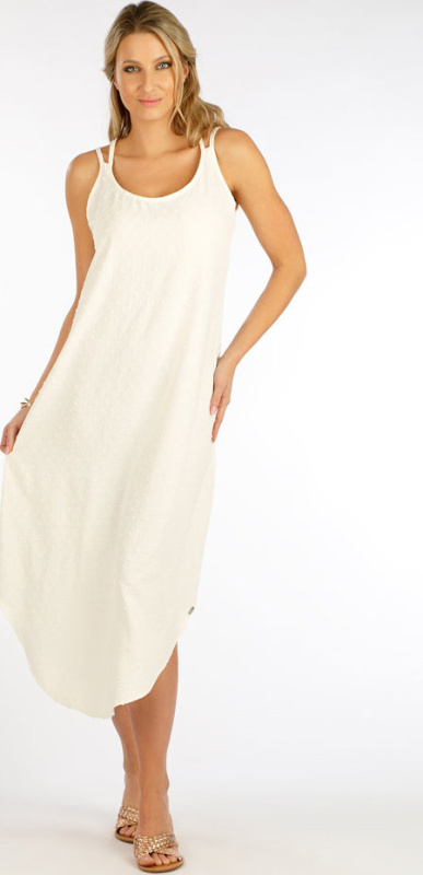 Dámské šaty LITEX na ramínka bílé Barva: smetanová, Velikost: S