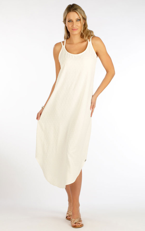 Dámské šaty LITEX na ramínka bílé Barva: smetanová, Velikost: M