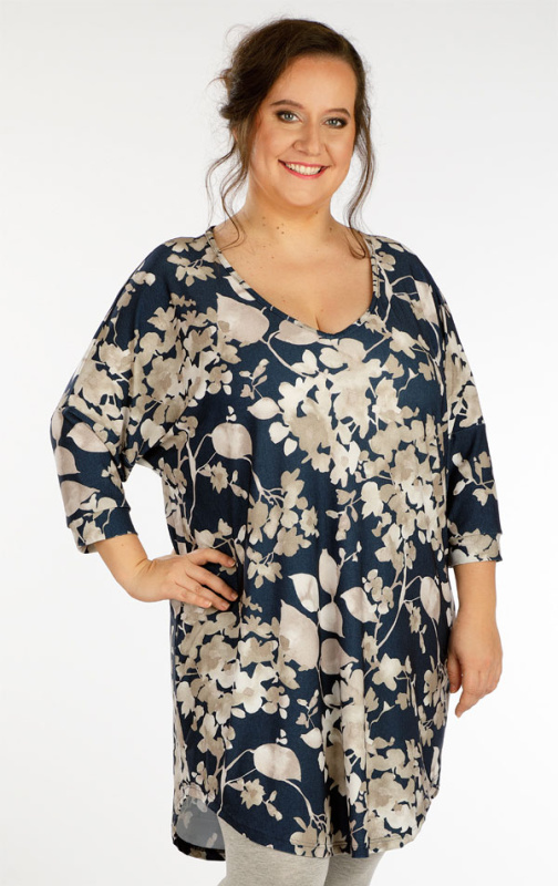 Dámská tunika LITEX s 3/4 rukávem modrá Velikost: XL