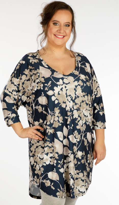 Dámská tunika LITEX s 3/4 rukávem modrá Velikost: XL