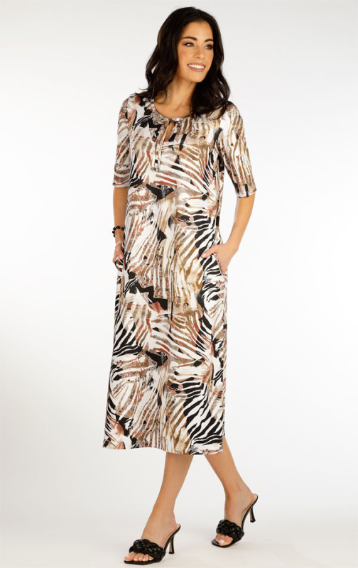 Dámské šaty LITEX s krátkým rukávem hnědé Velikost: L