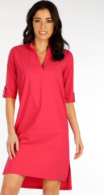 Dámské šaty LITEX s krátkým rukávem růžové Barva: tmavě růžová, Velikost: L