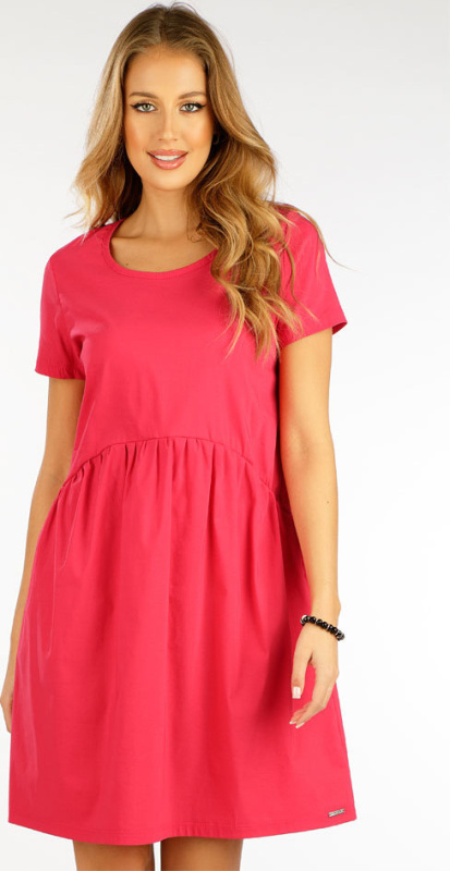 Dámské šaty LITEX s krátkým rukávem růžové Barva: tmavě růžová, Velikost: XL