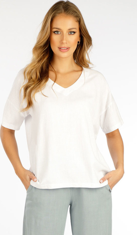 Dámská halenka LITEX s krátkým rukávem bílá Barva: Bílá, Velikost: M