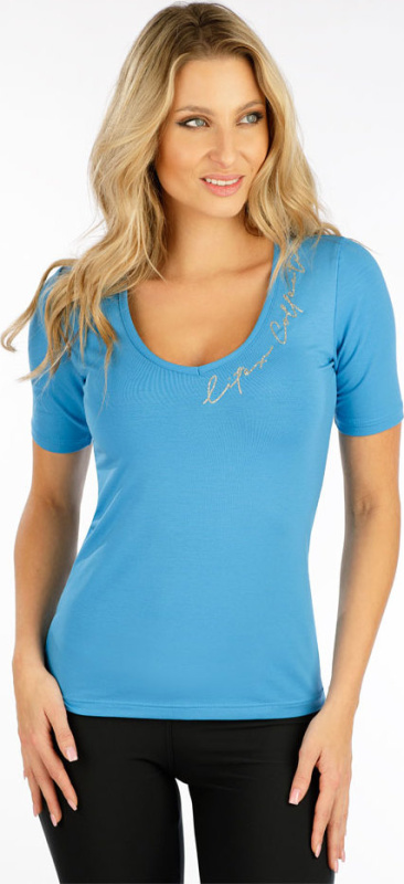 Dámské triko LITEX s krátkým rukávem modré Barva: sv. petrol, Velikost: M
