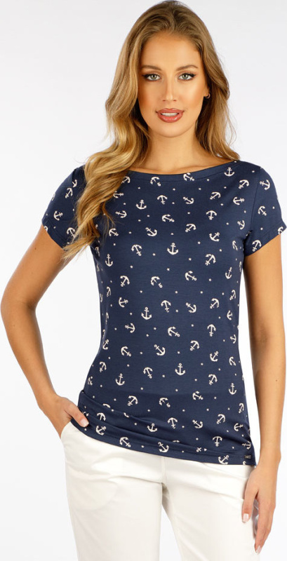 Dámské triko LITEX s krátkým rukávem modré Velikost: XL