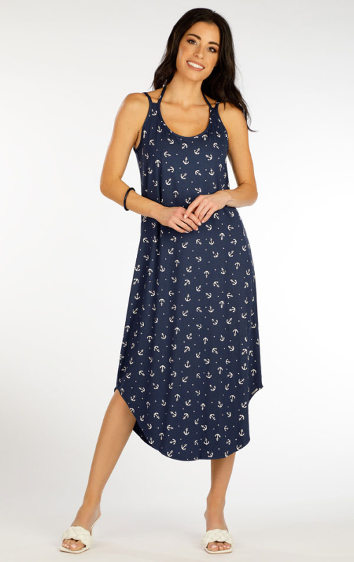 Dámské šaty LITEX na ramínka modré Velikost: S